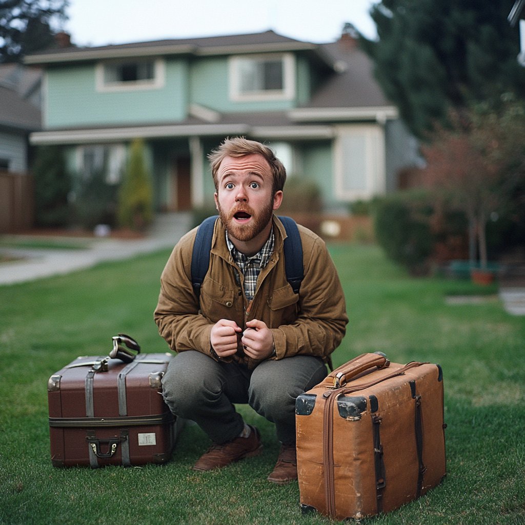 A shocked man on the lawn | Source: Midjourney