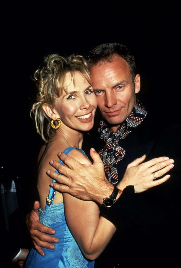 Trudie Styler, circa 40, was captured with a radiant, wide smile that accented the expressive fine lines around her eyes, a sculpted chin, and her blonde hair styled up in soft curls, while posing with her husband Sting circa 1994 in New York City.