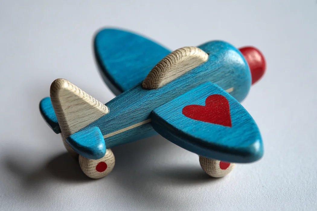 A small wooden toy airplane | Source: Midjourney