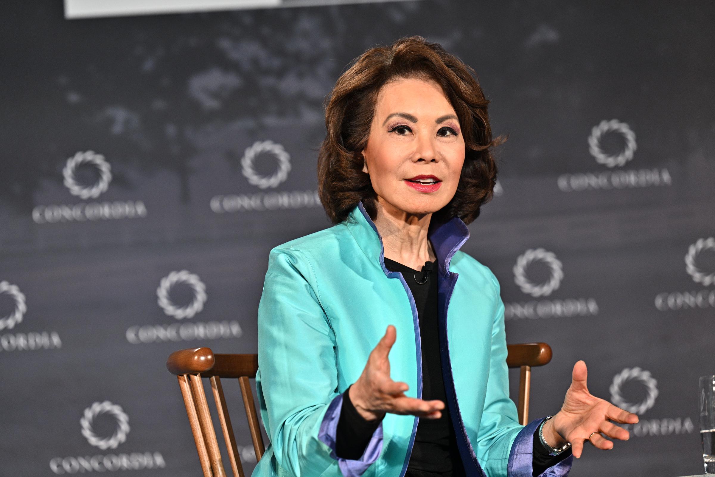 Elaine Chao onstage during the 2022 Concordia Lexington Summit on April 8 in Kentucky. | Source: Getty Images