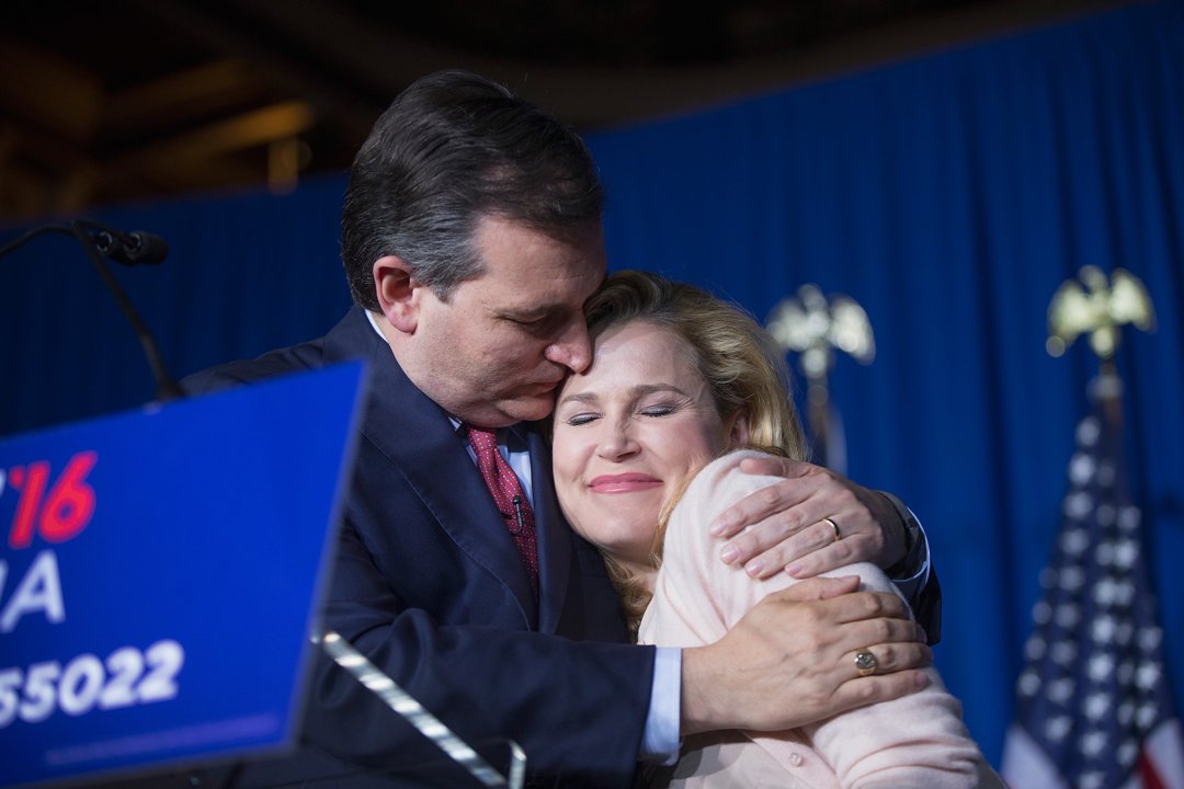 Ted and Heidi Cruz during his election night watch party on May 3, 2016, in Indianapolis, Indiana. | Source: Getty Images