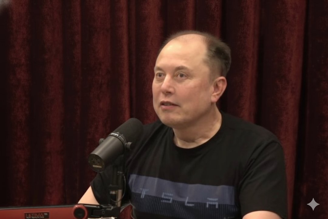 An AI rendering of Elon Musk's balding hairline and weight gain | Source: Gemini