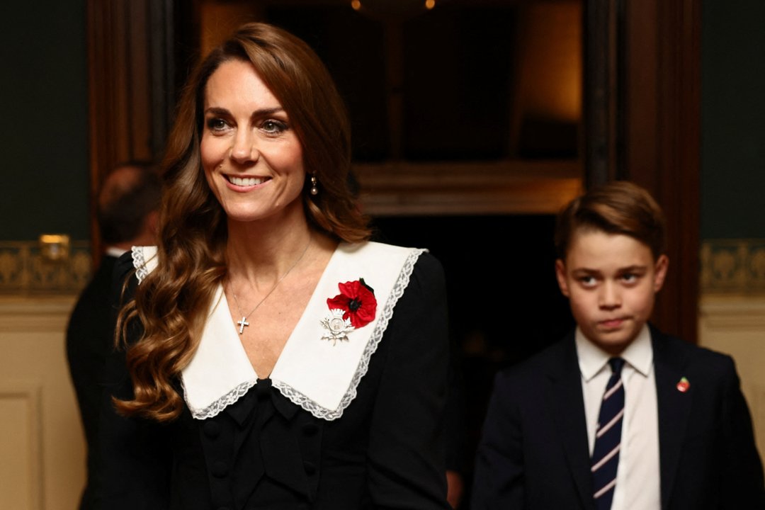 Catherine, Princess of Wales, and Prince George arrive at the Royal Albert Hall for the Royal British Legion Festival of Remembrance on November 8, 2025, in London, England. | Source: Getty Images