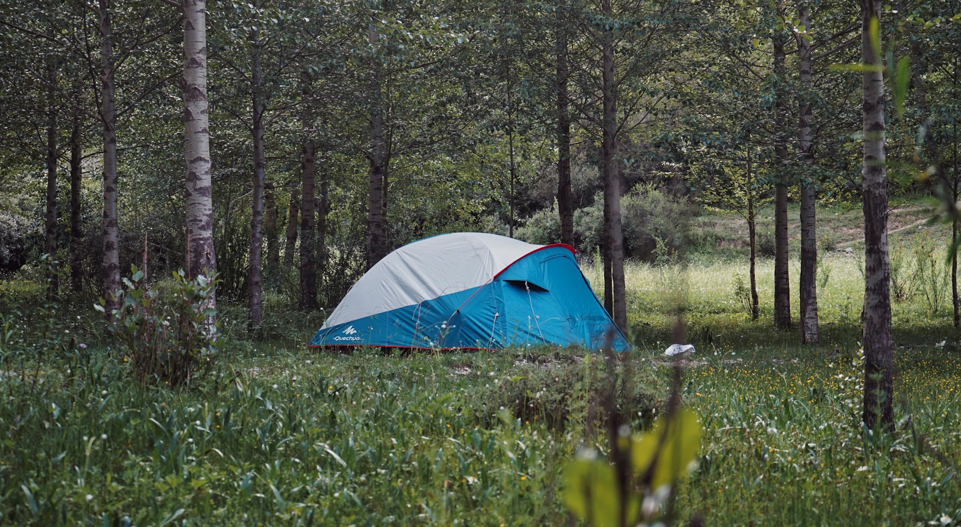 A blue tarp tent | Source: Unsplash