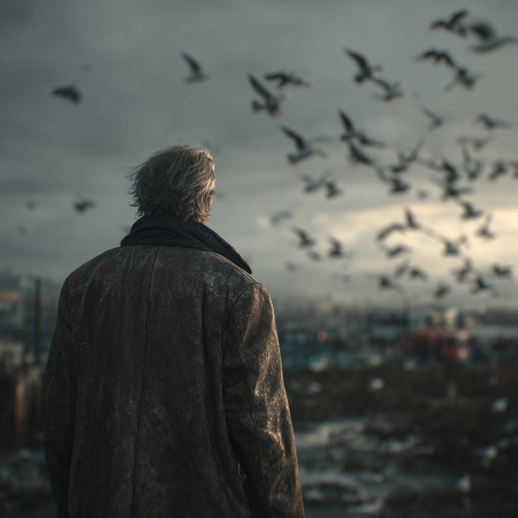 A senior man standing in a dumpyard | Source: Midjourney