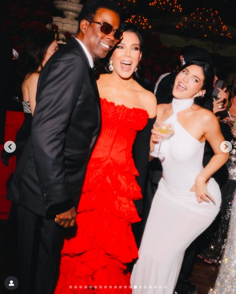 Chris Rock posing for a photo with Kris and Kylie Jenner at the birthday bash. | Source: Instagram/krisjenner