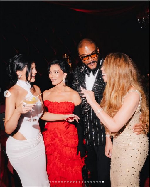 Kylie, Kris Jenner, Tyler Perry, and Mariah Carey, from a post dated November 9, 2025 | Source: Instagram/krisjenner