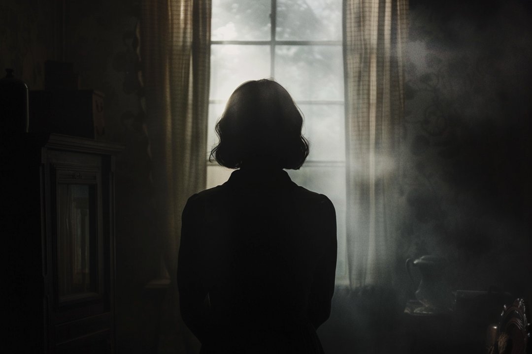 A woman standing near a window | Source: Midjourney