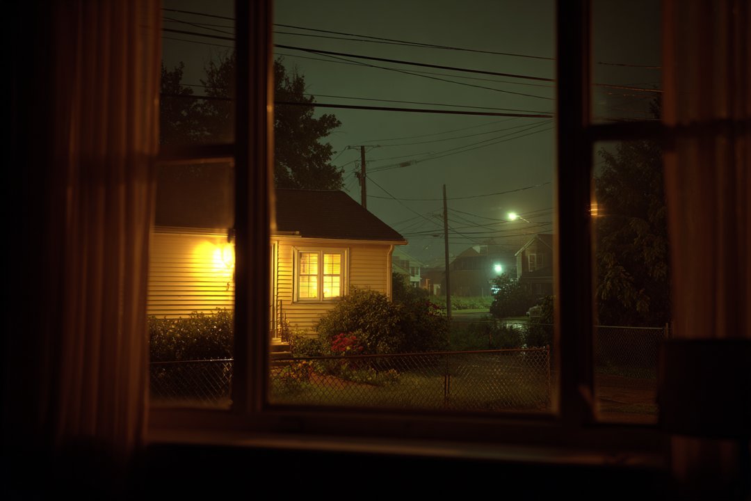 A house at night | Source: Midjourney