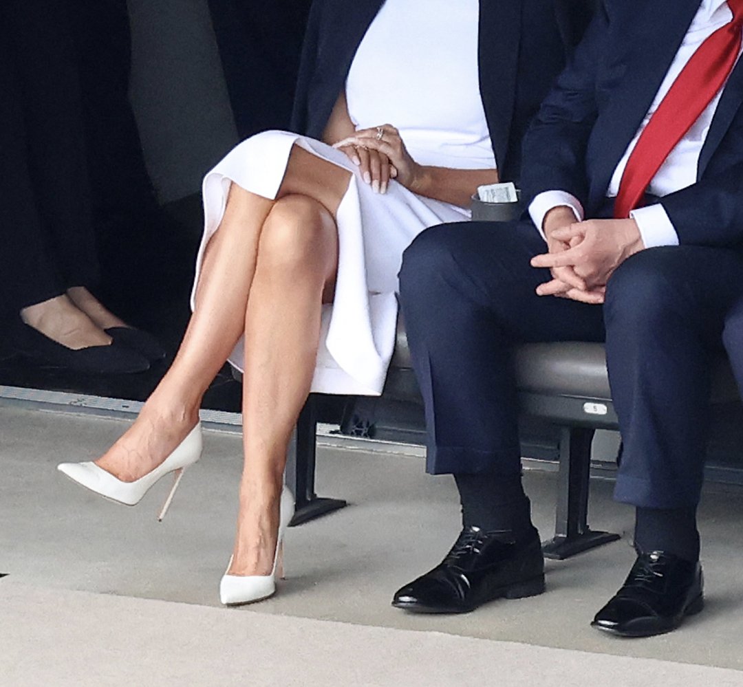 A close-up of Donald Trump's legs while he attended the FIFA Club World Cup 2025 final match on July 13, 2025. | Source: Getty Images