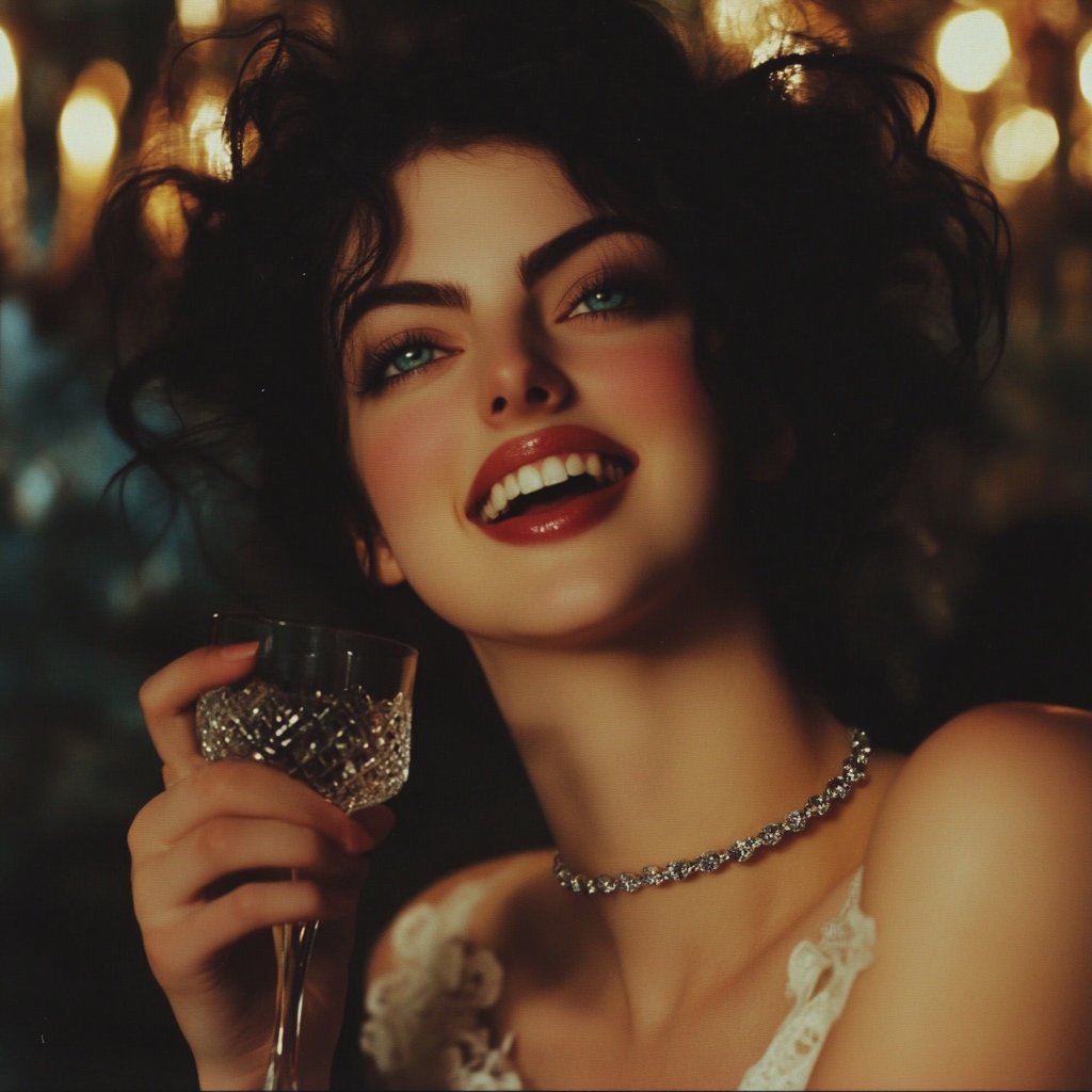 A woman laughing | Source: Midjourney