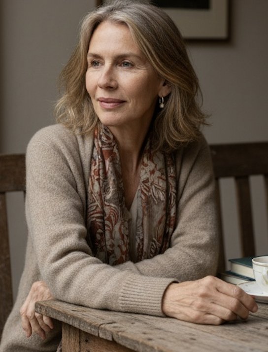 How Trudie Styler would've possibly looked if she hadn't needed so many surgeries after the van accident. Although most would consider jowls unattractive, AI has added a bit here around her jawline that round out her face nicely. | Source: Grok