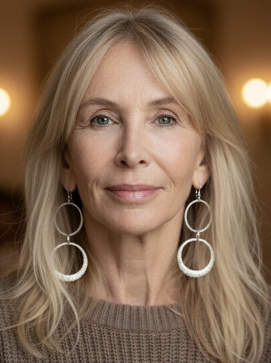 How Trudie Styler would've possibly looked if she hadn't needed so many surgeries after the van accident. This final image shows that her beauty has remained despite everything as the only difference seems to be her cheekbones which are less defined. | Source: Grok