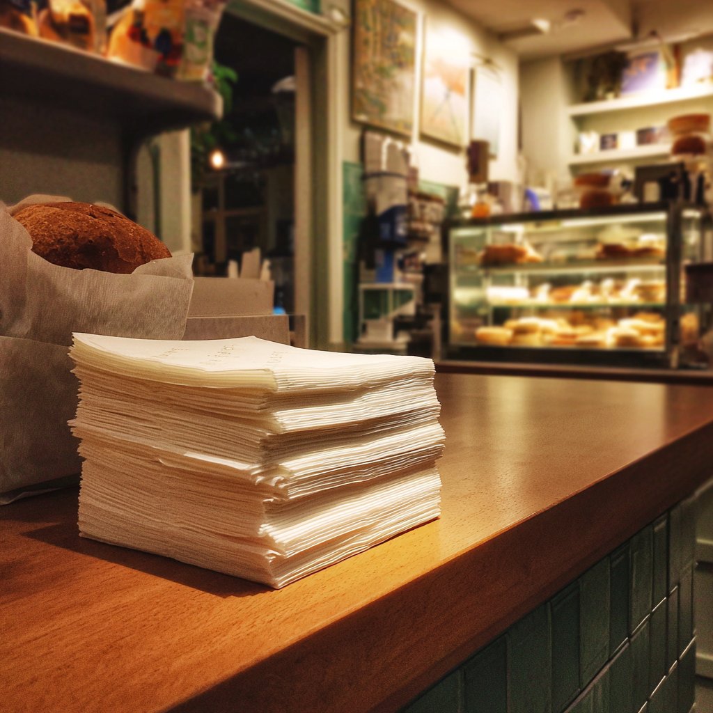 A stack of napkins | Source: Midjourney