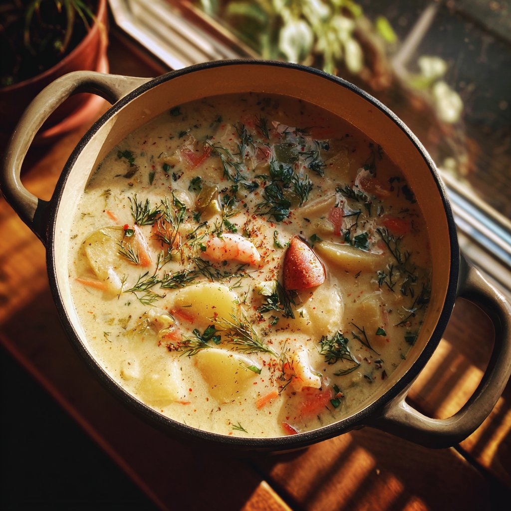 A pot of chowder | Source: Midjourney