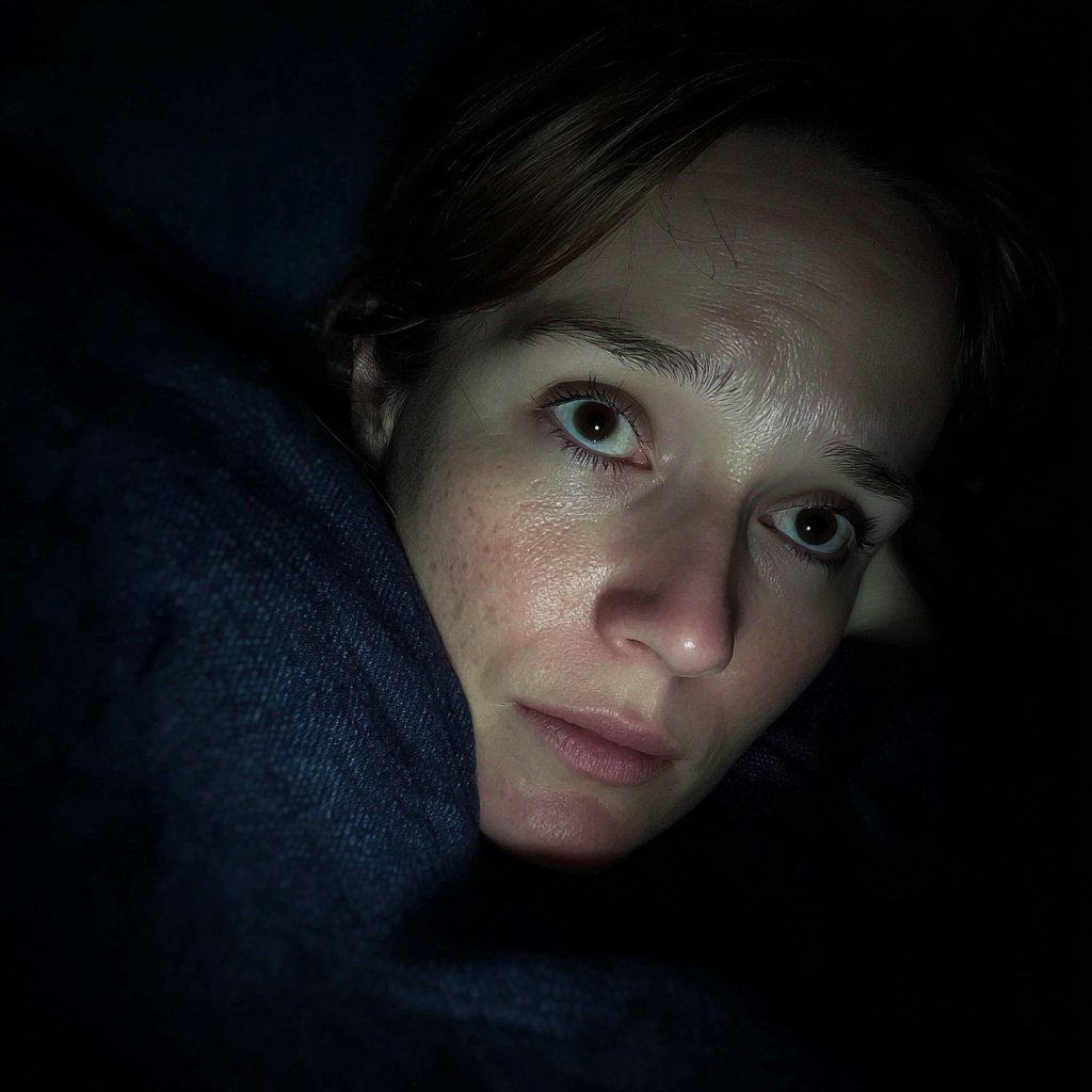 A woman wrapped in a blue blanket | Source: Midjourney