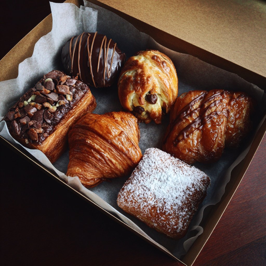 A box of pastries | Source: Midjourney