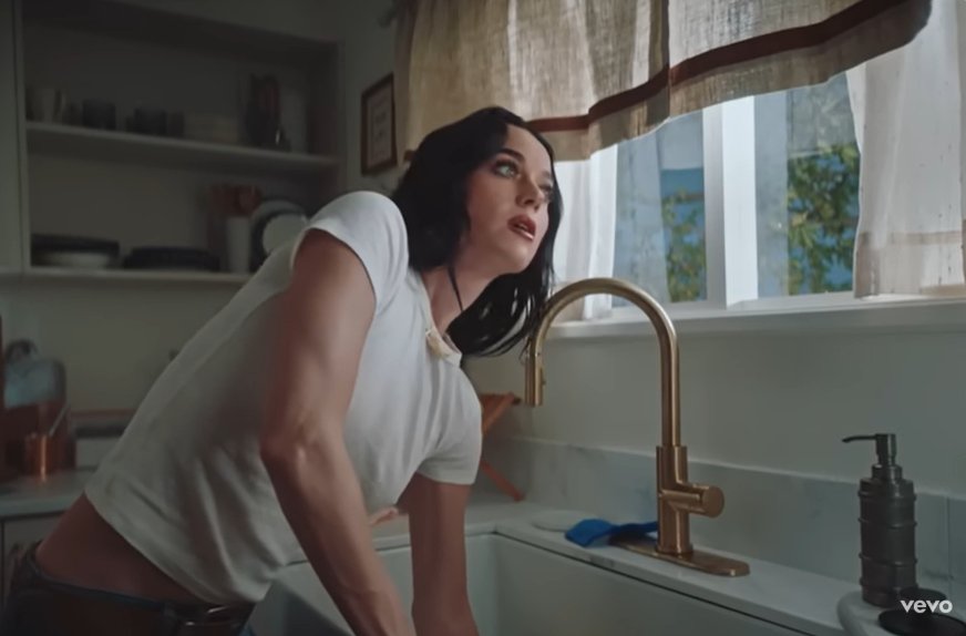 Katy Perry in a scene from her music video 