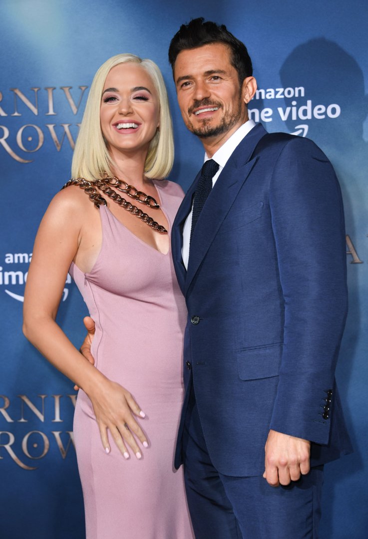 Katy Perry and Orlando Bloom arrive for the premiere of 