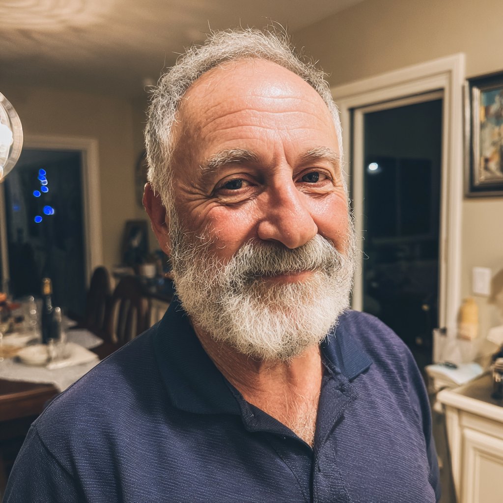 A smiling older man with a beard | Source: Midjourney