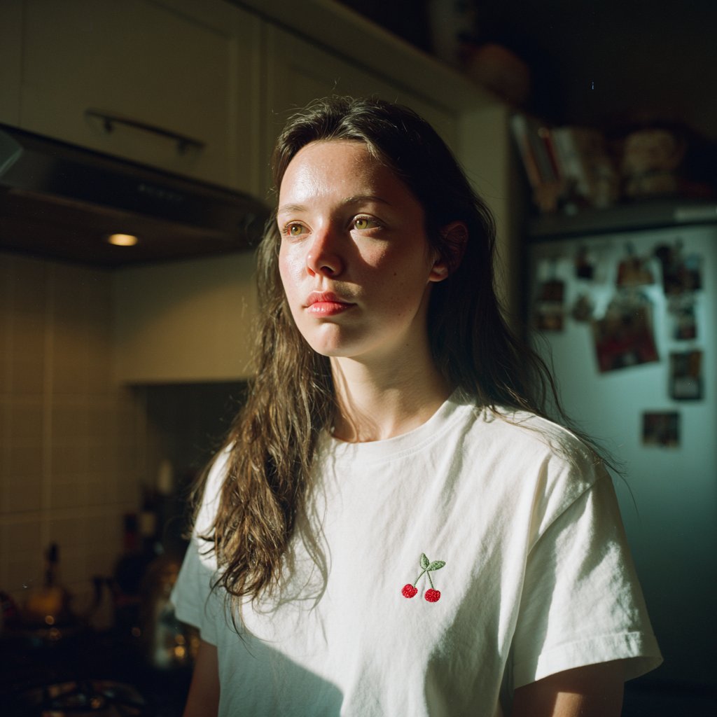 A pensive woman standing in a kitchen | Source: Midjourney