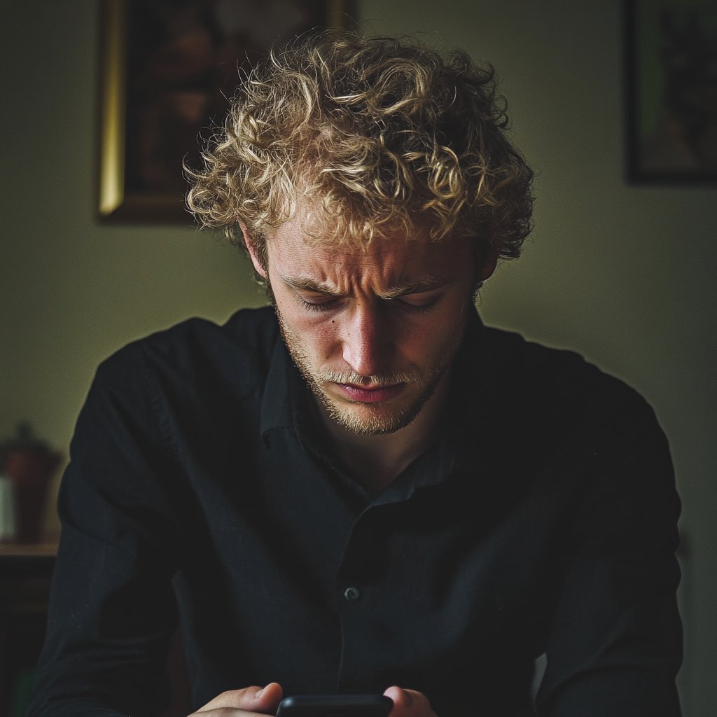 A man texting on his phone | Source: Midjourney