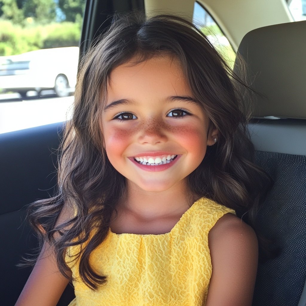 A smiling little girl wearing a yellow dress | Source: Midjourney