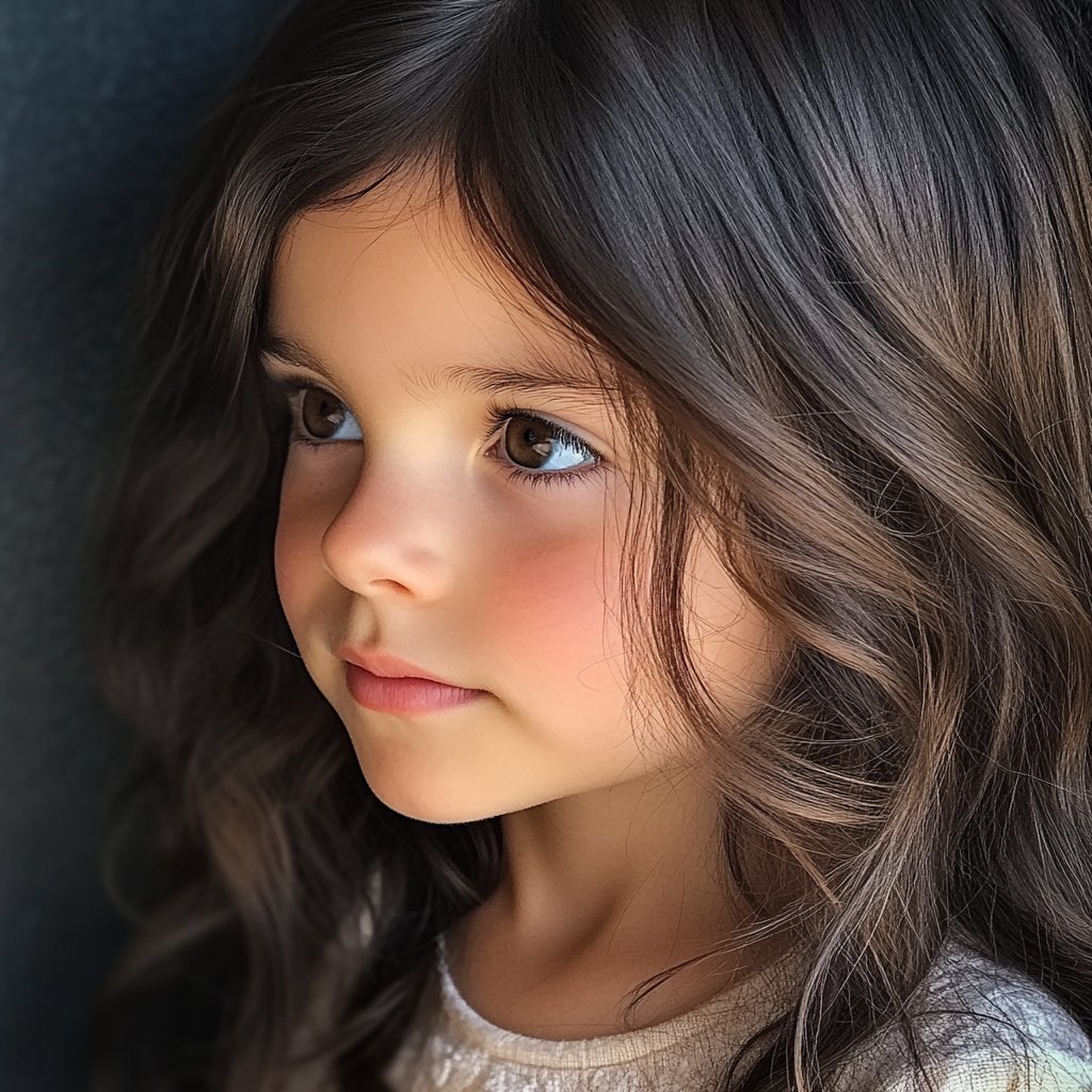 A side view of a little girl | Source: Midjourney
