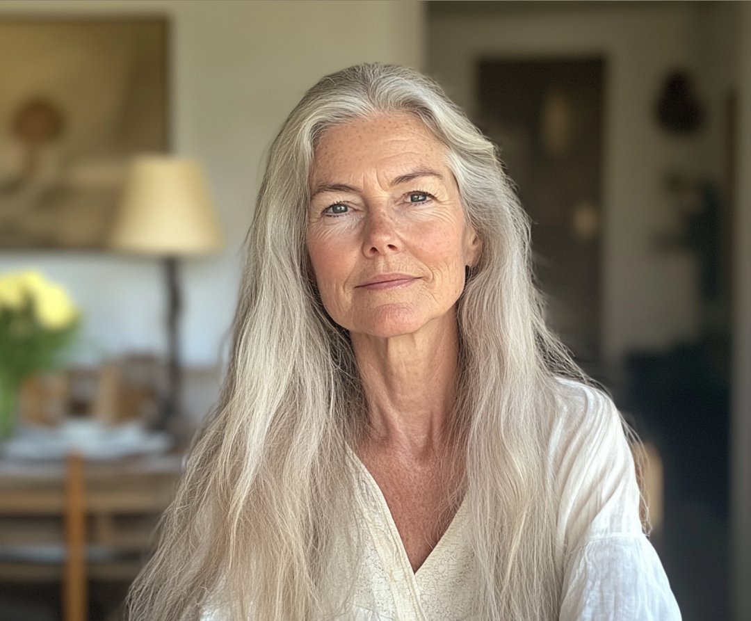 An older woman sitting at a dining table | Source: Midjourney