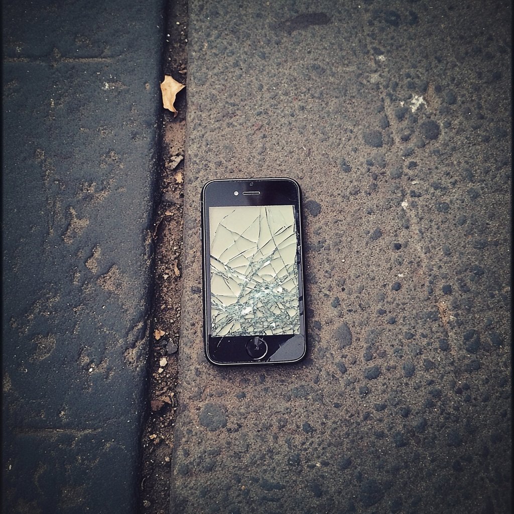 A shattered phone screen | Source: Midjourney