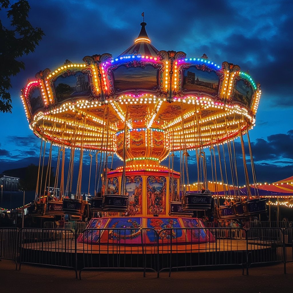A colorful carnival at night | Source: Midjourney