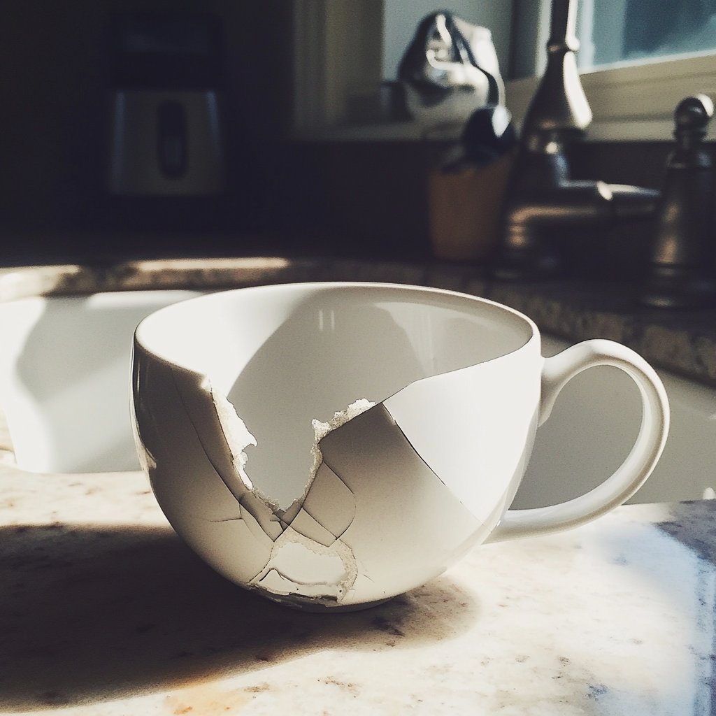 A broken mug on a sink | Source: Midjourney