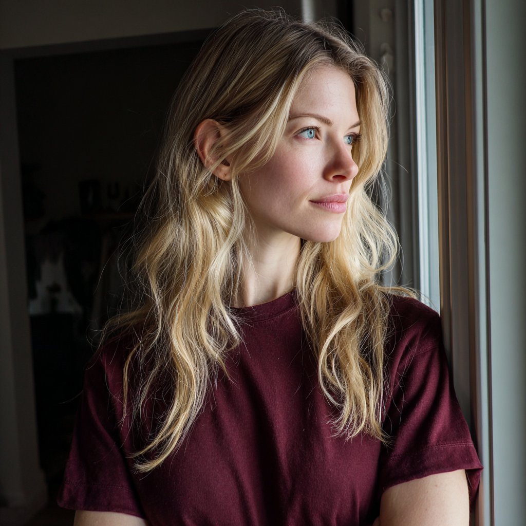 A woman looking out a window | Source: Midjourney