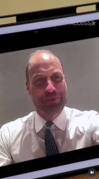 Prince William appearing on screen during the video call. | Source: Instagram/accesshollywood