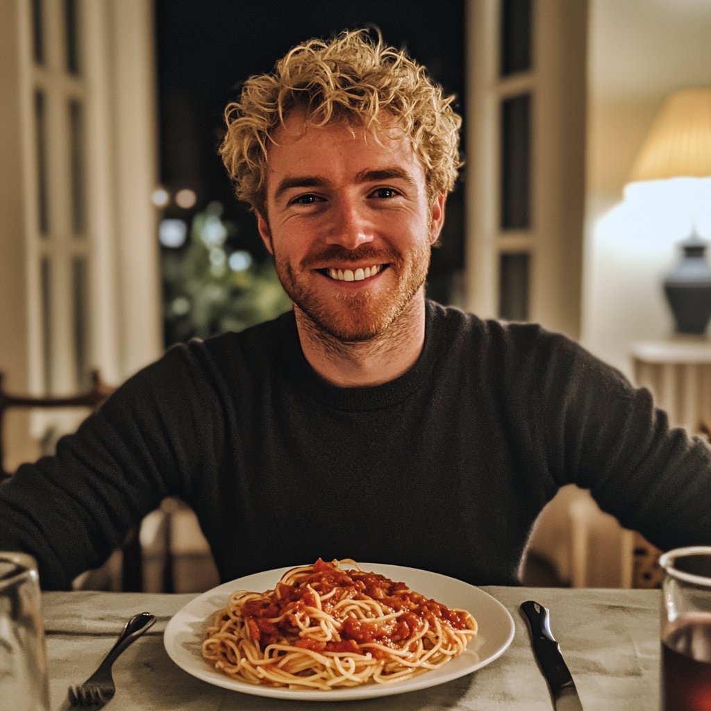 A man sitting at a dining table | Source: Midjourney