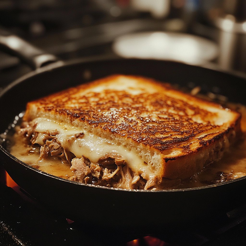 A tuna melt in a pan | Source: Midjourney