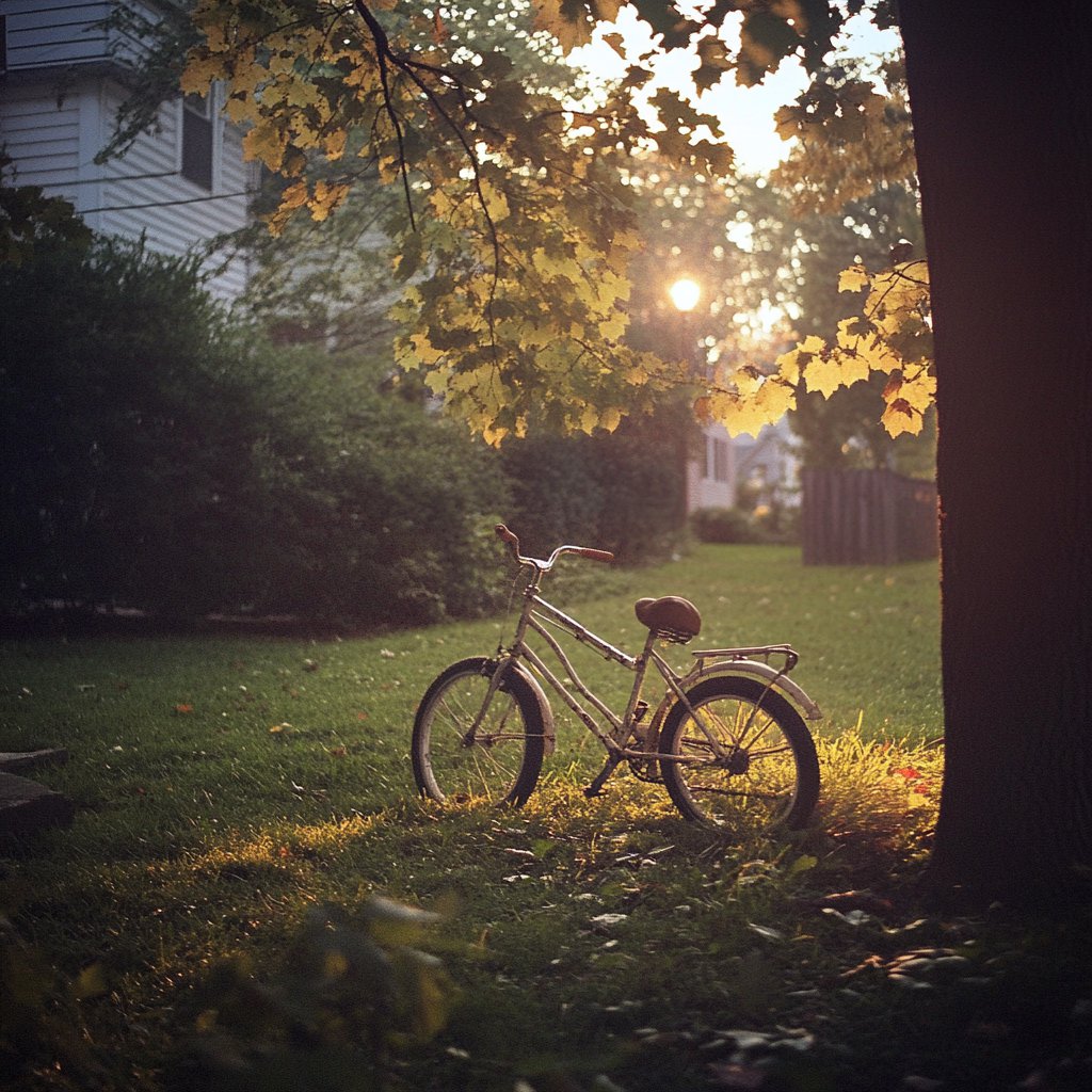 A bicycle on a lawn | Source: Midjourney
