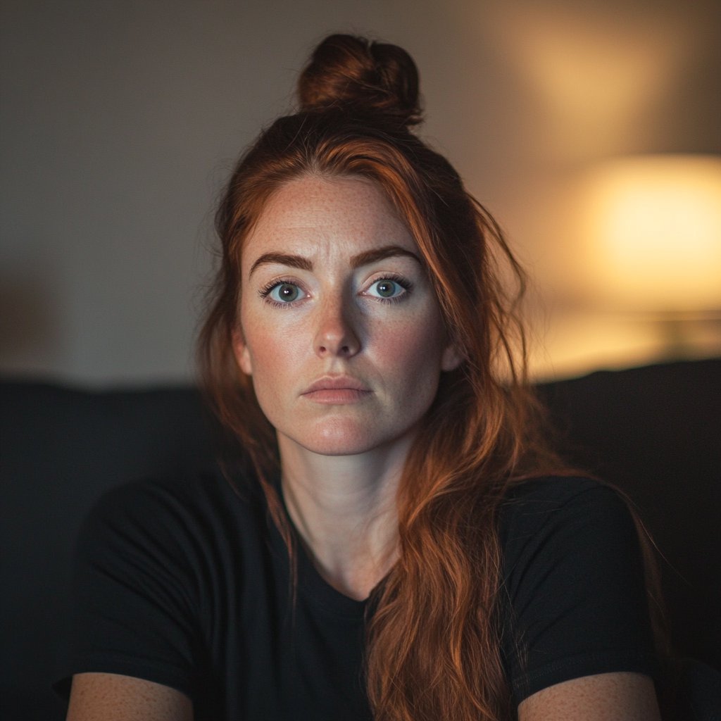 A woman sitting on a couch | Source: Midjourney