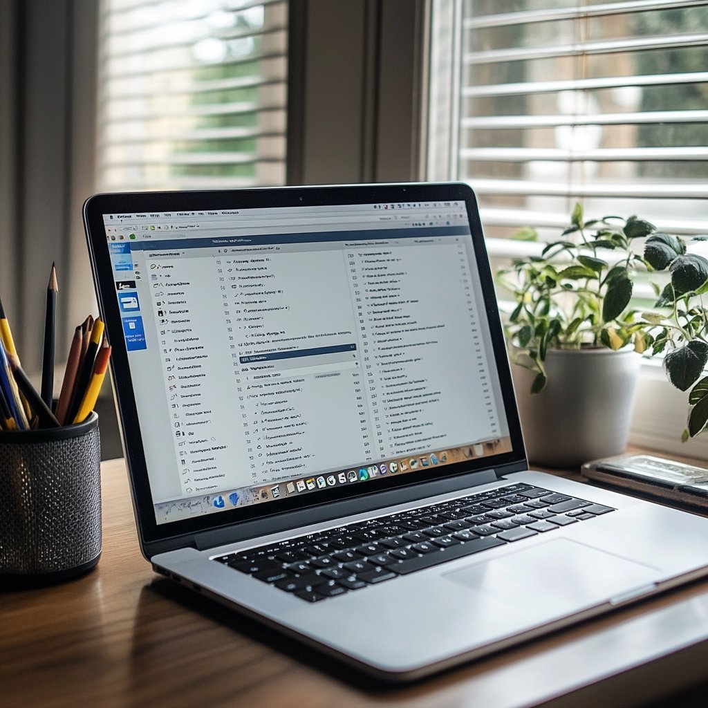 An open laptop on a desk | Source: Midjourney