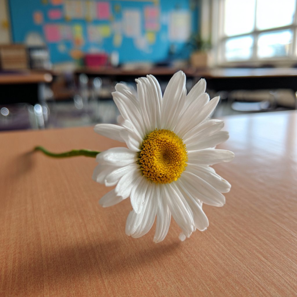 A close-up of a flower on a desk | Source: Midjourney