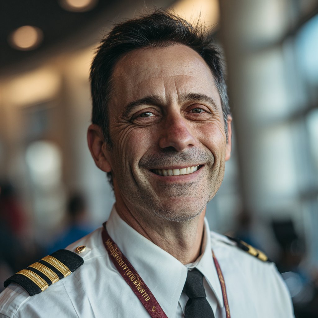 A smiling pilot | Source: Midjourney
