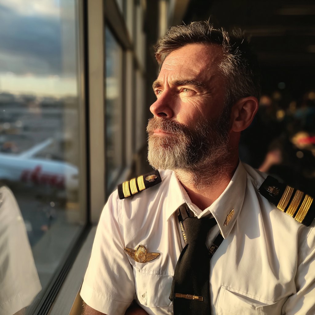 A pilot looking out of a window | Source: Midjourney