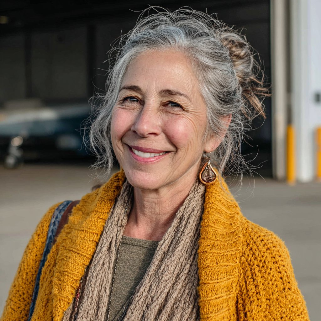 A smiling older woman | Source: Midjourney