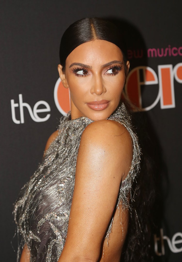 Kim Kardashian West, 38, presented a sculpted profile, defined by high cheekbones, and an upturned nose, while posing at the opening night of the new musical 