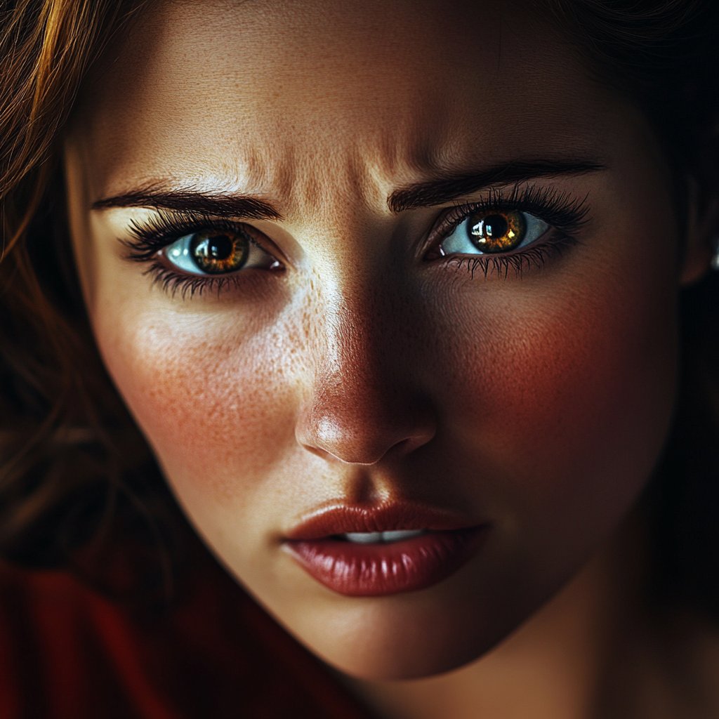 A woman looking straight ahead | Source: Midjourney