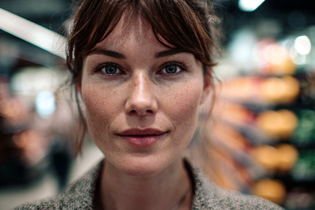 A woman looking straight ahead | Source: Midjourney