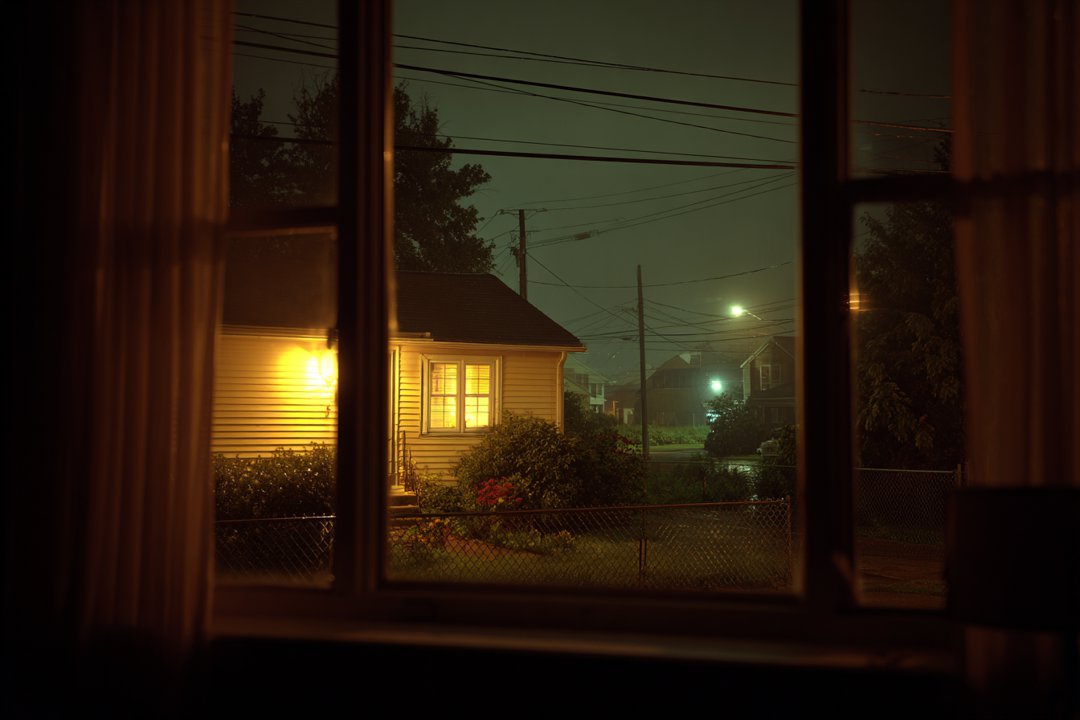 A house at night | Source: Midjourney