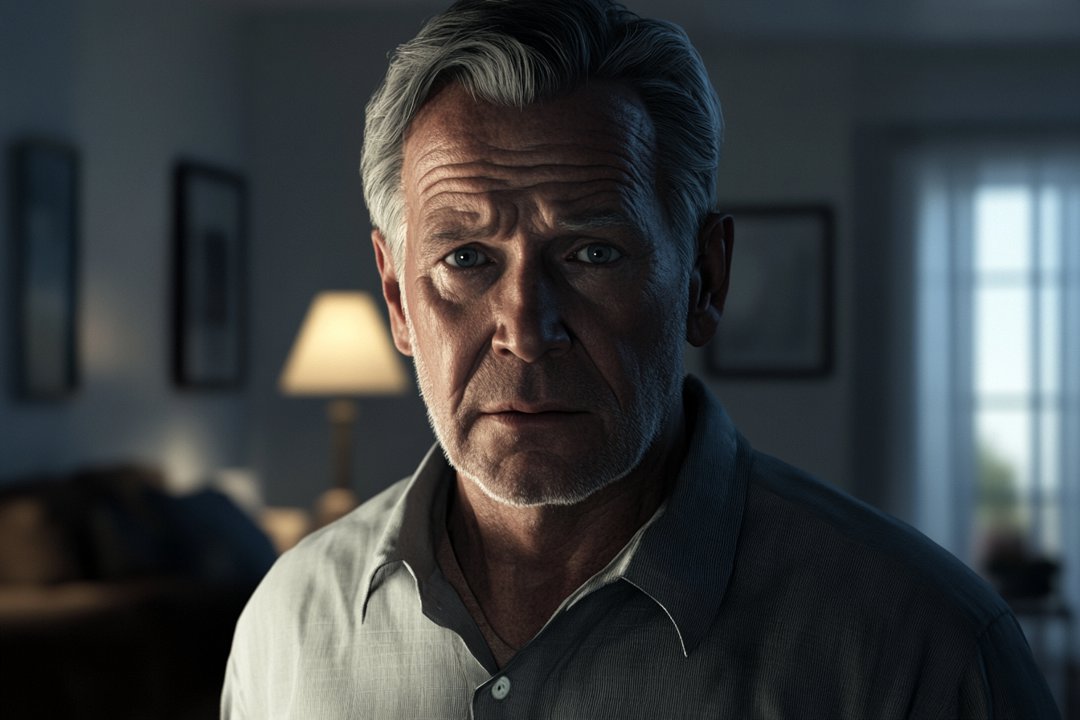 A man standing in a living room | Source: Midjourney