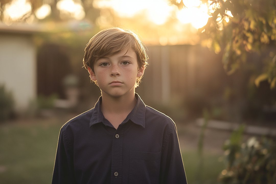 A boy standing outdoors | Source: Midjourney