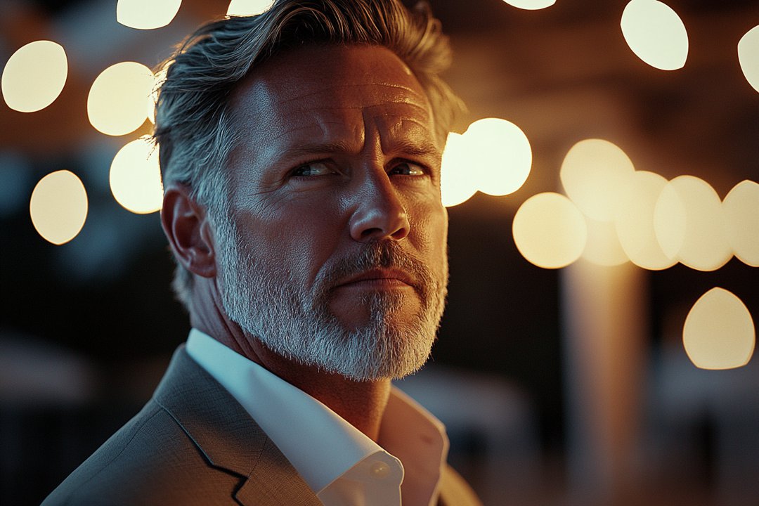 A man standing in his wedding reception | Source: Midjourney